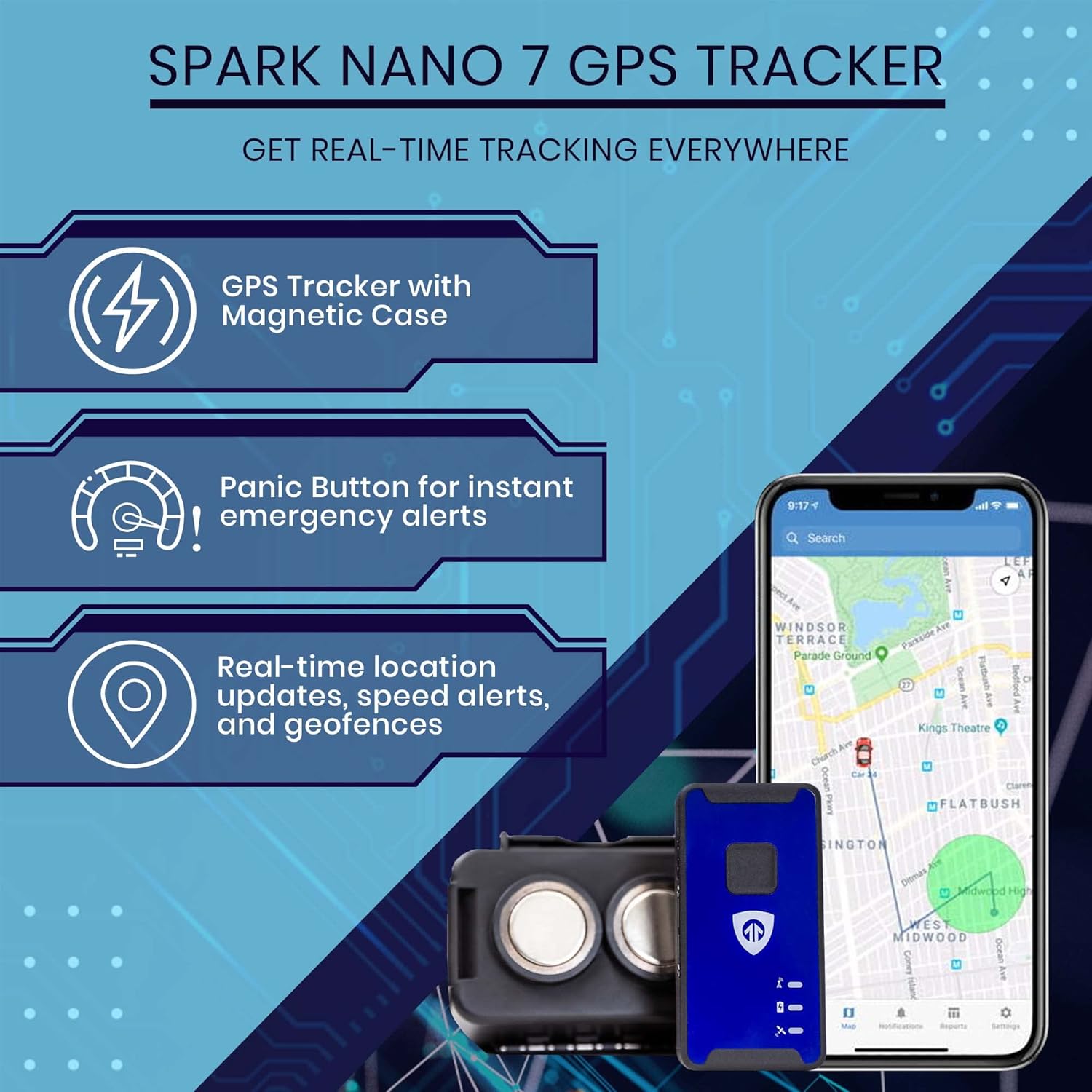 Brickhouse Car Trackers for Your Vehicle - Spark Nano 7 GPS Tracker with Magnetic Waterproof Case - Hidden Real-Time 4G LTE Vehicle Finder - GPS Tracking Device for Cars & More - Subscription Required - Image 2
